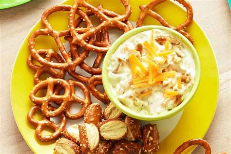 If you want to cut down on the fat content, try swapping the sour cream for low-fat Greek yogurt. . The pretzel dip urban dictionary